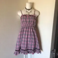 y2k 00s archive TRALALA トゥララ　ピンクチェックワンピ