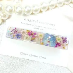 1751＊ハンドメイド♡押し花のヘアクリップ　ピンク