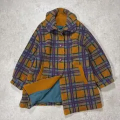 Jocomomola ボアコート チェック サイズ40 フリースコート