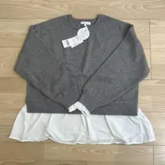 【未使用】GLOBAL WORK メルティ布帛ドッキングプルオーバー　Lサイズ