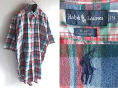 90sビンテージ ラルフローレン BLAKE ロゴ刺繍 チェック BDシャツ M