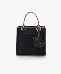 サマンサベガ SAMANTHAVEGA ハートチャーム付きBOXトート ネイビー