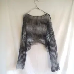 y2k フェアリーグランジ グラデーション ニット グレー