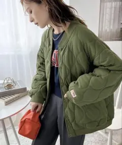 《JaVaジャバ コラボ》中綿入りキルティングコート　ジャケット　ベージュ