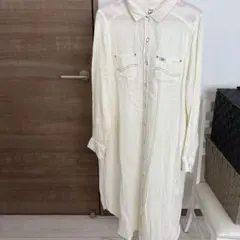 Lee アイボリー シャツワンピース 長袖　マタニティ服