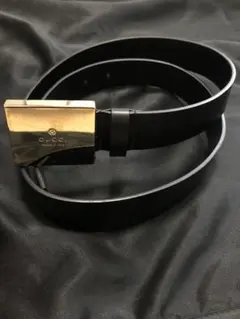 OLD GUCCI Black Leather Belt