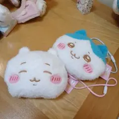 ちいかわ ふわふわフェイスポシェット ちいかわ、ハチワレ2種セット