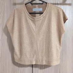 ZARA COLLECTION パンチングレザー風 半袖トップス Mのサムネイル