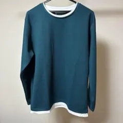 ikka フェイクレイヤードソー　長袖TシャツXL ダークグリーンのサムネイル