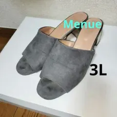 menue レディース スエード オープントゥ サンダル　3L メヌエ