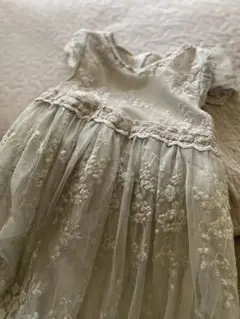 花柄刺繍 グレー ドレス　ワンピース