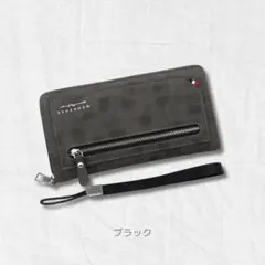 メンズ長財布 ブラック 大容量 シンプル PUレザー a107_j1