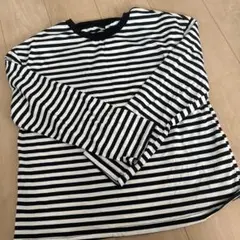ストライプ 長袖Tシャツ ブラック・ホワイト