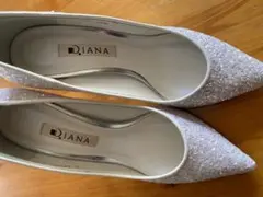 ダイアナパンプス　ホワイトラメ　22.5