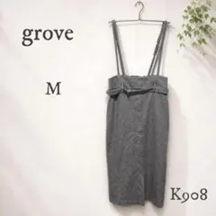 groveジャンパースカートMグレーチェック大人可愛い春夏のサムネイル
