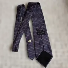 LANCEL ネイビー ドット柄 ネクタイ