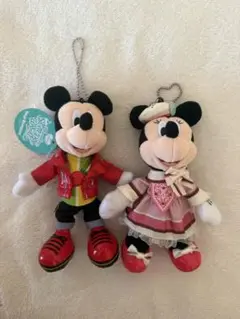 Disney - ＴＤＬ　パルパルーザ ミッキー＆ミニー ぬいぐるみバッジ２点セット☆ ぬいば ディズニー パルパルーザ ミニーのファンダーランド ファン