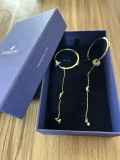 Swarovski ゴールド フープピアス(箱無し)