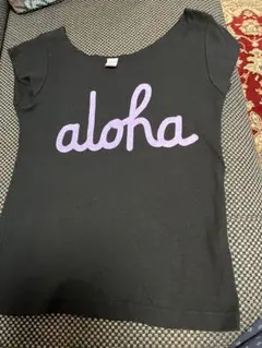 aloha hula girl プリント Tシャツ ブラックのサムネイル