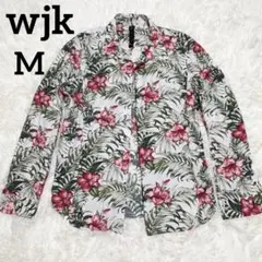 wjk フラワープリント　フックシャツ　ボタニカル　花柄　ダブルジェーケーのサムネイル