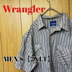 TT50【US輸入】Wrangler　半袖シャツ【メンズ2XLT】ストライプ