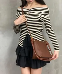 ｔｏｌｅｎｅ ダブルロープハンドル 2way ポーチ付　ハンドバッグ ショルダー