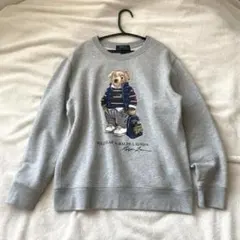 ポロラルフローレン スウェット プルオーバー ポロベア グレー 裏起毛 M