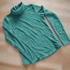 ユニクロUNIQLO グリーン タートルネック フリース M