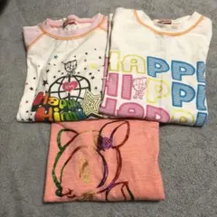 ハッピーヒッピー長袖カットソー 3枚セット カラフル