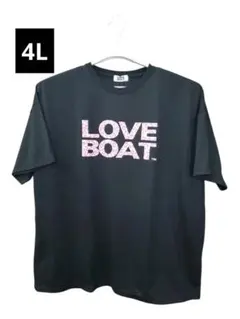 4L　LOVE BOAT ヒョウ柄　ロゴ Tシャツ　レオパード　ギャル　黒tのサムネイル