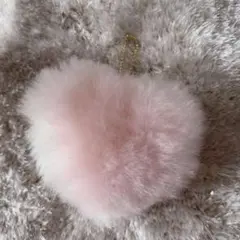 ハート モコモコ ファー キーホルダー