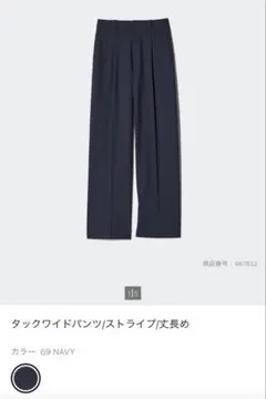 タックワイドパンツ ストライプ 69 NAVY WOMEN XL