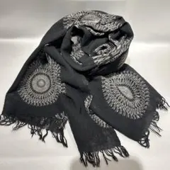 ストール　コットン100% 黒