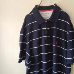 NAUTICA　ノーティカ　ポロシャツ　ボーダー　ネイビー　/Y3938