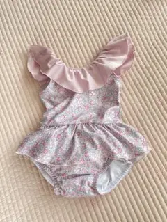ベビー水着 80サイズ ほぼ未使用 花柄 ピンク