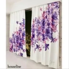 Rady カーテン 100×135cm ホワイト 花柄のサムネイル