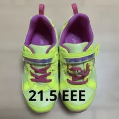瞬足スニーカーLJ-601イエロー21.5幅広3E EEE陸上 マラソン 女の子