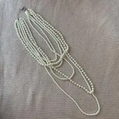 ホワイトパールネックレス　6連　結婚式　入学式