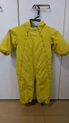 mont-bell ベビー パウダーカバーオール80cm 黄色　手袋　ブーツ付き
