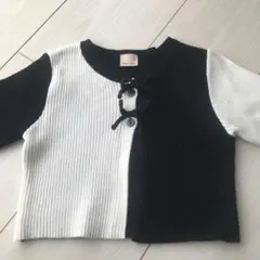 petit main Sサイズ リブ編みカーディガン プティマイン