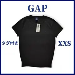 GAP タグ付き 美品 半袖 ニット XXS 綿100％ ビーズ 黒 トップス❤