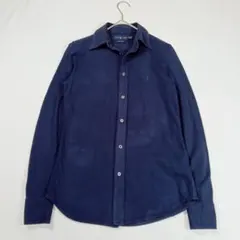RALPH LAUREN 長袖シャツ KNIT OXFORD ポニーロゴ刺繡 紺