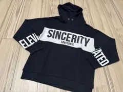 lovetoxic バイカラー　パーカー 黒　160センチ