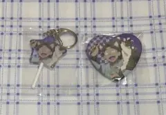 忍たま乱太郎　ナンジャタウン　ハート缶バッジ　キャンディーキーホルダー　竹谷