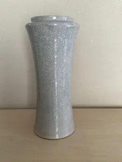 瀬戸焼 灰釉 貫入 花瓶 銘「瀬戸」刻印あり 日本橋骨董店購入 モダン花器