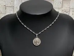 ツイストチェーン ステンレス コイン チョーカー ネックレス シルバー