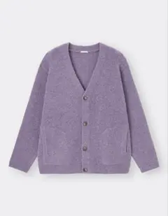 GU ニットカーディガン パープル 長袖 L ボレロ