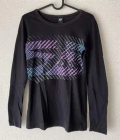 ディーゼル ブラック グラフィックプリント 長袖Tシャツ