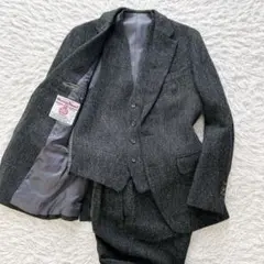 美品　ハリスツイード　スーツセレクト　スリーピース　ヘリンボーン