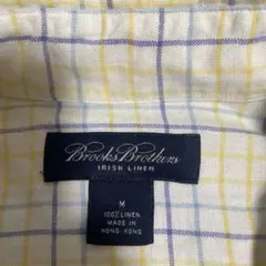 【ヴィンテージ美品】Brooks Brothersアイリッシュリネン麻シャツ　M